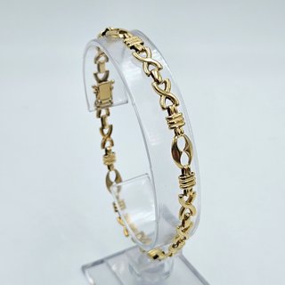 Pulsera de Oro Maciza 18K Combinada, 11,36gr, 21cm