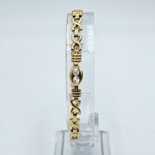 Pulsera de Oro Maciza 18K Combinada, 11,36gr, 21cm