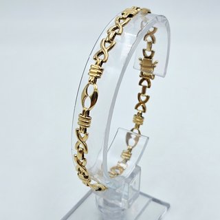 Pulsera de Oro Maciza 18K Combinada, 11,36gr, 21cm