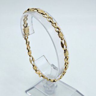 Pulsera de Oro Maciza 18K Combinada, 11,36gr, 21cm