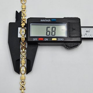 Pulsera de Oro Maciza 18K Combinada, 11,36gr, 21cm