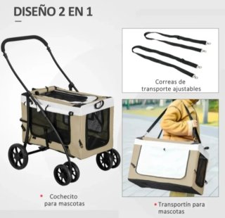 Carro transportín para mascotas