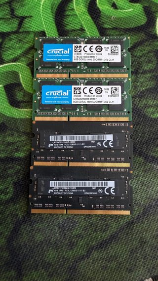 Memorias RAM 24GB DDR3L 1600MHz (2x8GB + 2x4GB)