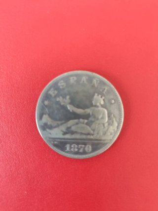 Monedma Plata España 2 Pesetas 1870 10 gramos 74