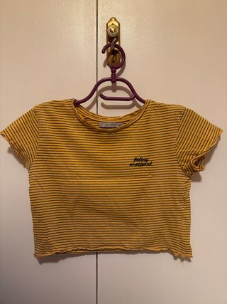 Pull&Bear Camiseta Rayas Amarillas XS
