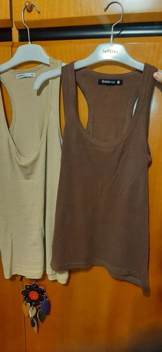 Pack 2 Camisetas tirantes Talla M tonos marrones