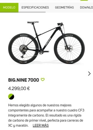Ruote Merida talla M 29 XT Carbonio con telaio in carbonio e ruote in carbonio Reynolds
