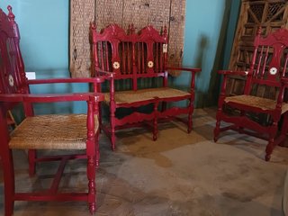 Conjunto Sillas Flamenco Andaluz Rojas