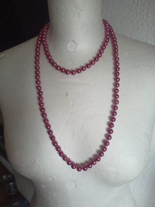 Collar perlas bisutería buganvilla