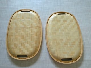 2 Vassoi Bambù Ovali con Manici