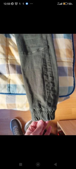 Pantalón cargo largo hombre verde