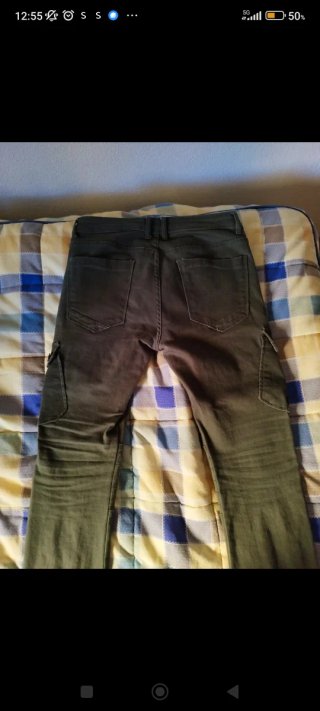 Pantalón cargo largo hombre verde