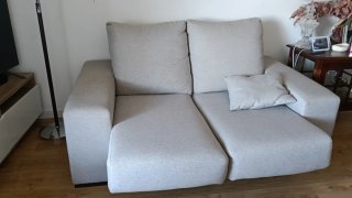 2 Sofás de 2 plazas beige/gris asientos extraibles