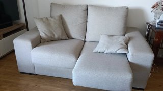 2 Sofás de 2 plazas beige/gris asientos extraibles