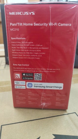 Cámara Seguridad Wi-Fi Pan/Tilt MERCUSYS MC210