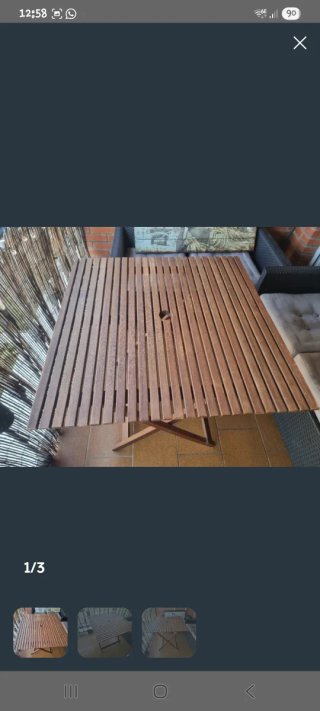 Mesa de madera plegable para jardín