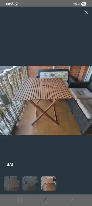Mesa de madera plegable para jardín