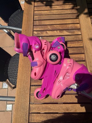 Patines en línea rosas y morados para niña
