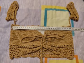 Top ganchillo beige