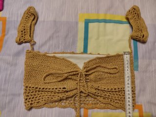 Top ganchillo beige