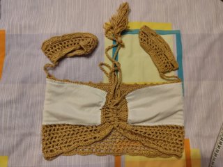 Top ganchillo beige