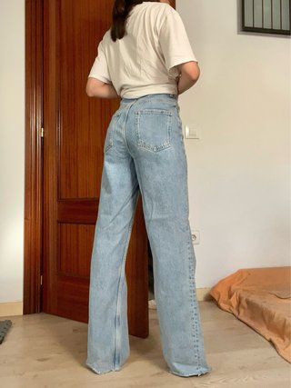 Vaqueros Zara Wide Leg Rectos Talla 34