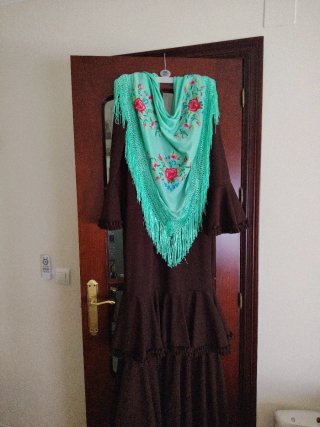 Traje de flamenca mujer marrón chocolate xxl