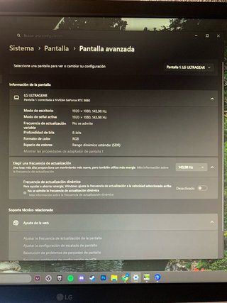 Monitor Gaming LG 144Hz 24 Pulgadas 1ms FreeSync