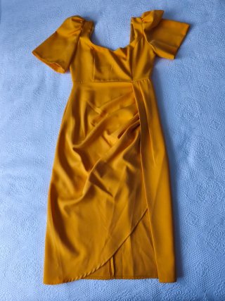 Vestido fiesta naranja mango