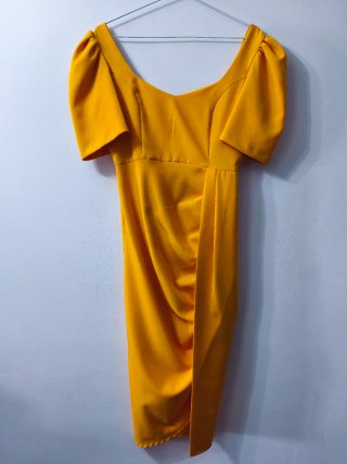 Vestido fiesta naranja mango