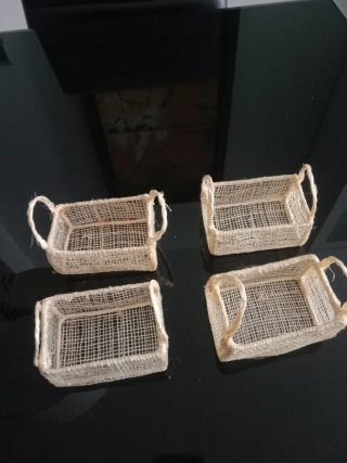 4 Cestas Pequeñas Yute Beige