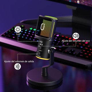 SIN ABRIR Microfóno USB con Iluminación RGB
