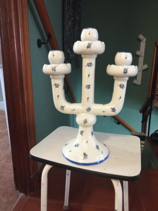 Candelabro de cerámica para 3 velas