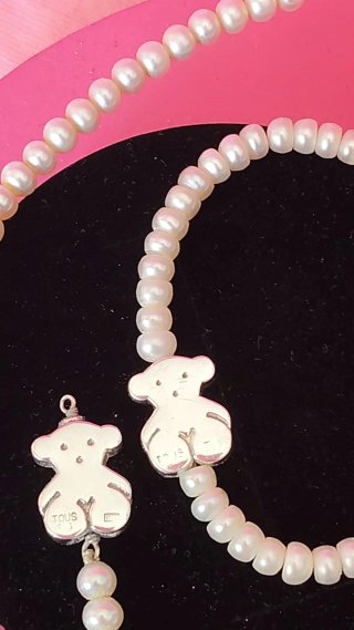 Conjunto Tous Perlas y Ositos Plata