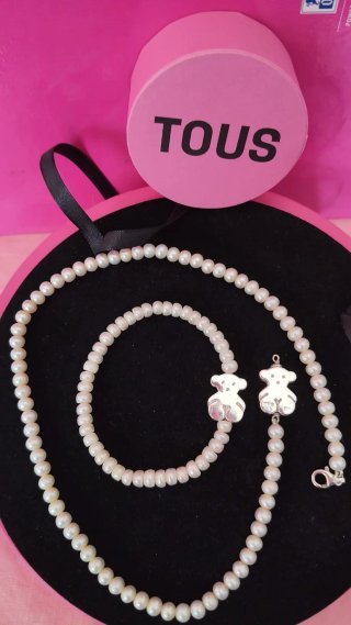 Conjunto Tous Perlas y Ositos Plata