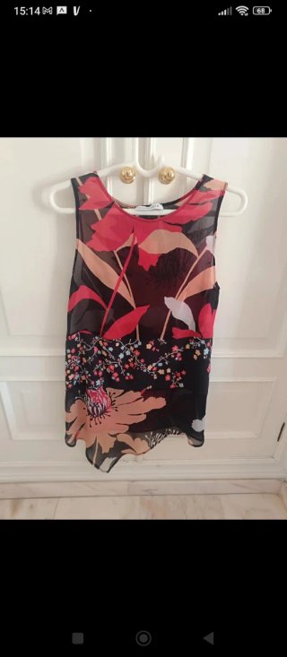 Conjunto Café Noir floral pantalón y blusa