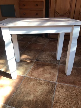 Mesita auxiliar madera blanca