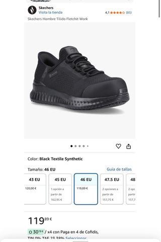 Skechers Hombre Talla 46 Negro