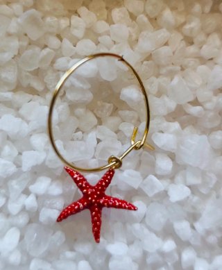 Pendientes Aro Estrella de Mar Roja