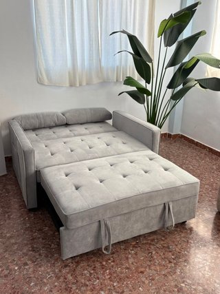 CHOLLO Sofá Cama Gris 2 Plazas Nuevo
