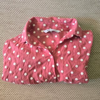 Camisa Zara Topitos Rosa Talla XS