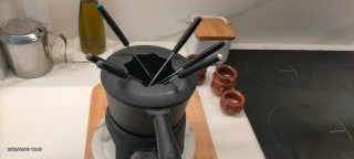 Set Fondue Hierro Fundido 6 Tenedores