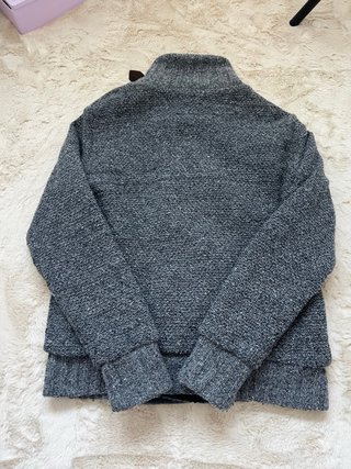 Cárdigan de punto gris y borrego Zara hombre