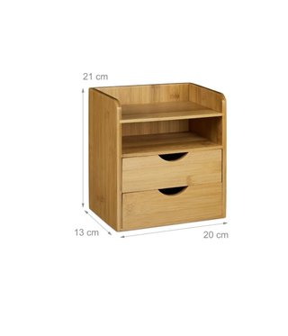 Organizzatore per Scrivania in Bambù con 2 Cassetti