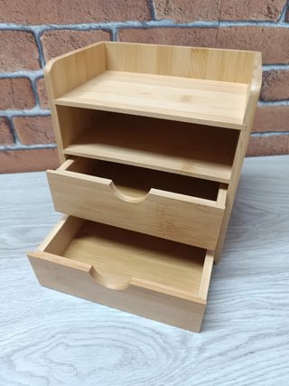 Organizzatore per Scrivania in Bambù con 2 Cassetti