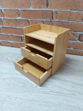 Organizzatore per Scrivania in Bambù con 2 Cassetti