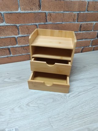 Organizzatore per Scrivania in Bambù con 2 Cassetti