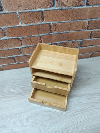 Organizzatore per Scrivania in Bambù con 2 Cassetti