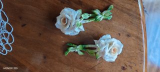 Set 2 Fiori Ceramica Dipinti A Mano