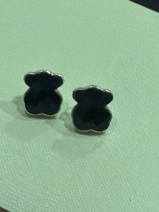 Pendientes Tous Oso Negro Plata
